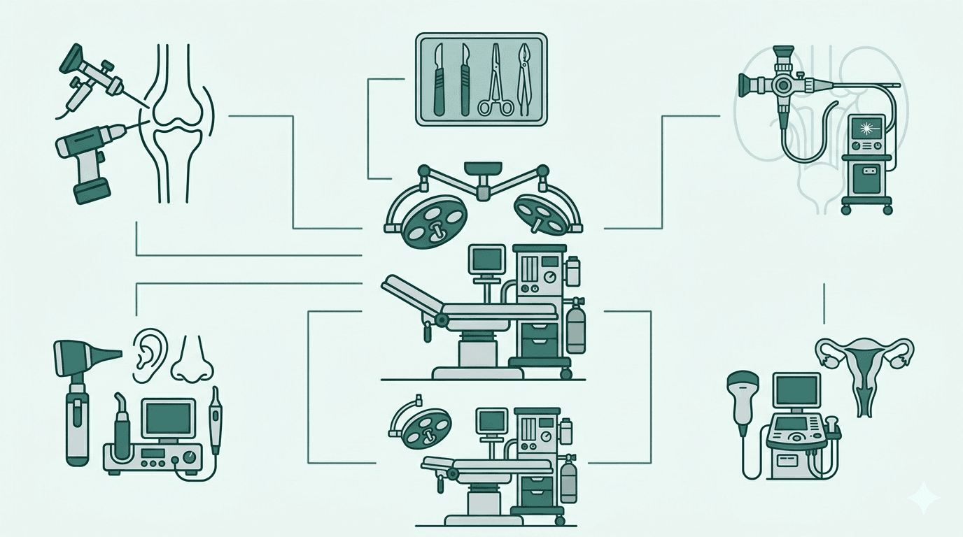 Medical department equipment illustration
